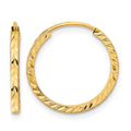 10k Diamond-cut Square Tube Endless Hoop Earrings