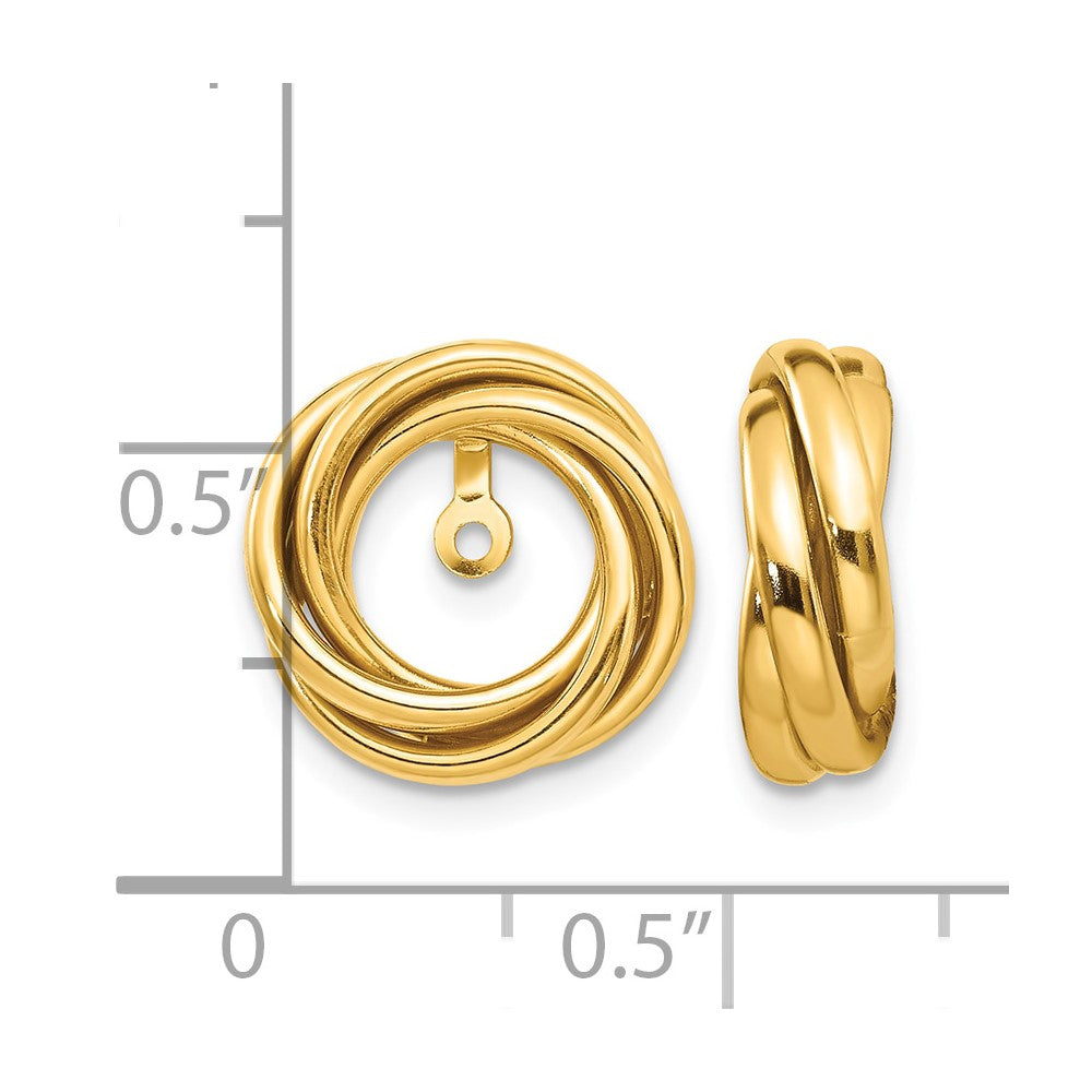 10k Polished Love Knot Earring Jackets