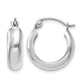 10k White Gold 4mm Round Hoop Earrings