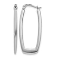 10k White Gold Polished 2.25mm Rectangle Hoop Earrings