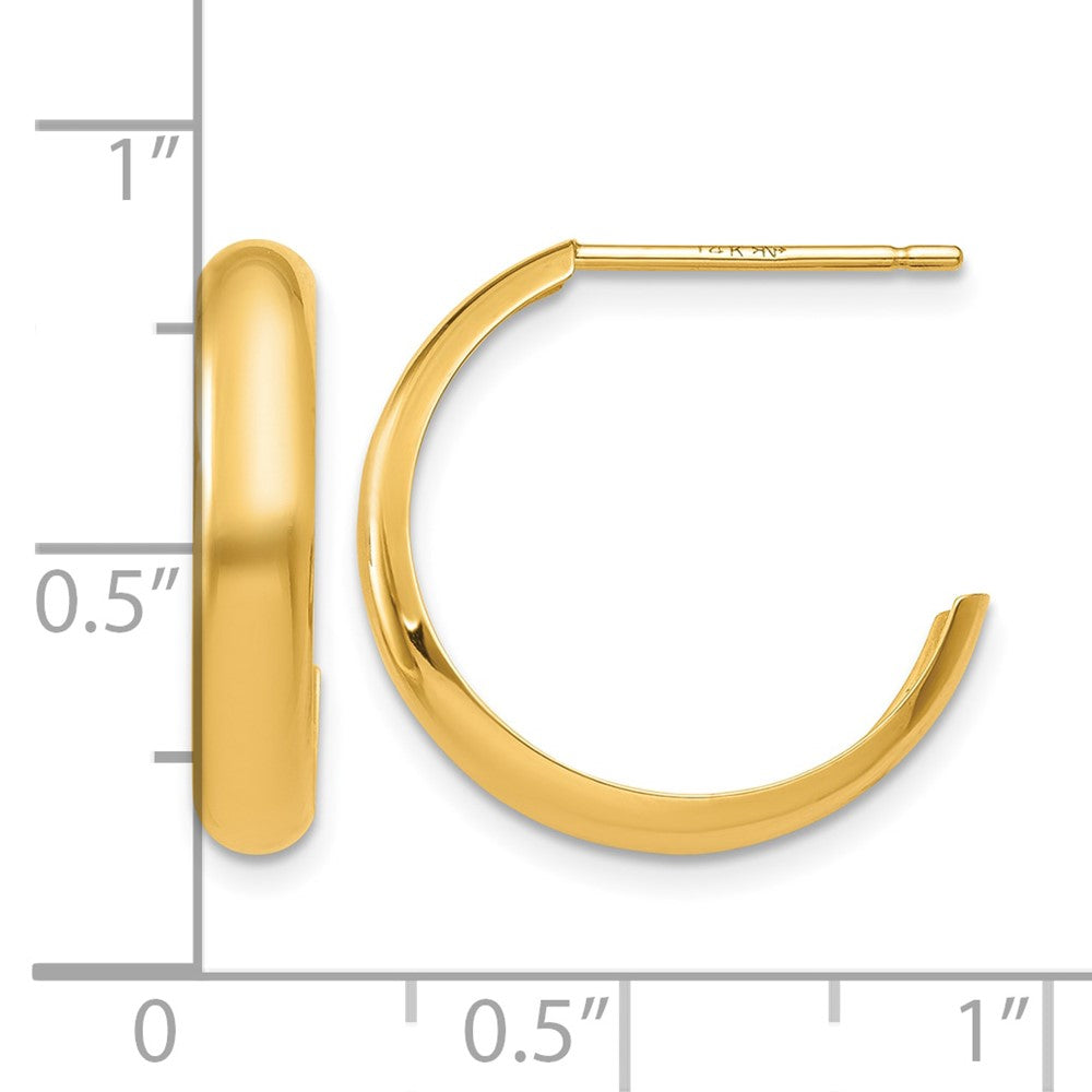 10k Polished 3.5mm J-Hoop Earrings