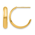 10k Polished 3.5mm J-Hoop Earrings