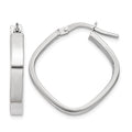 10K White Gold Flat Edge Square Hoop Earrings