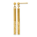 10k Polished and Diamond-cut Bar Dangle Post Earrings