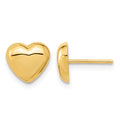 10k Gold Polished Heart Post Earrings