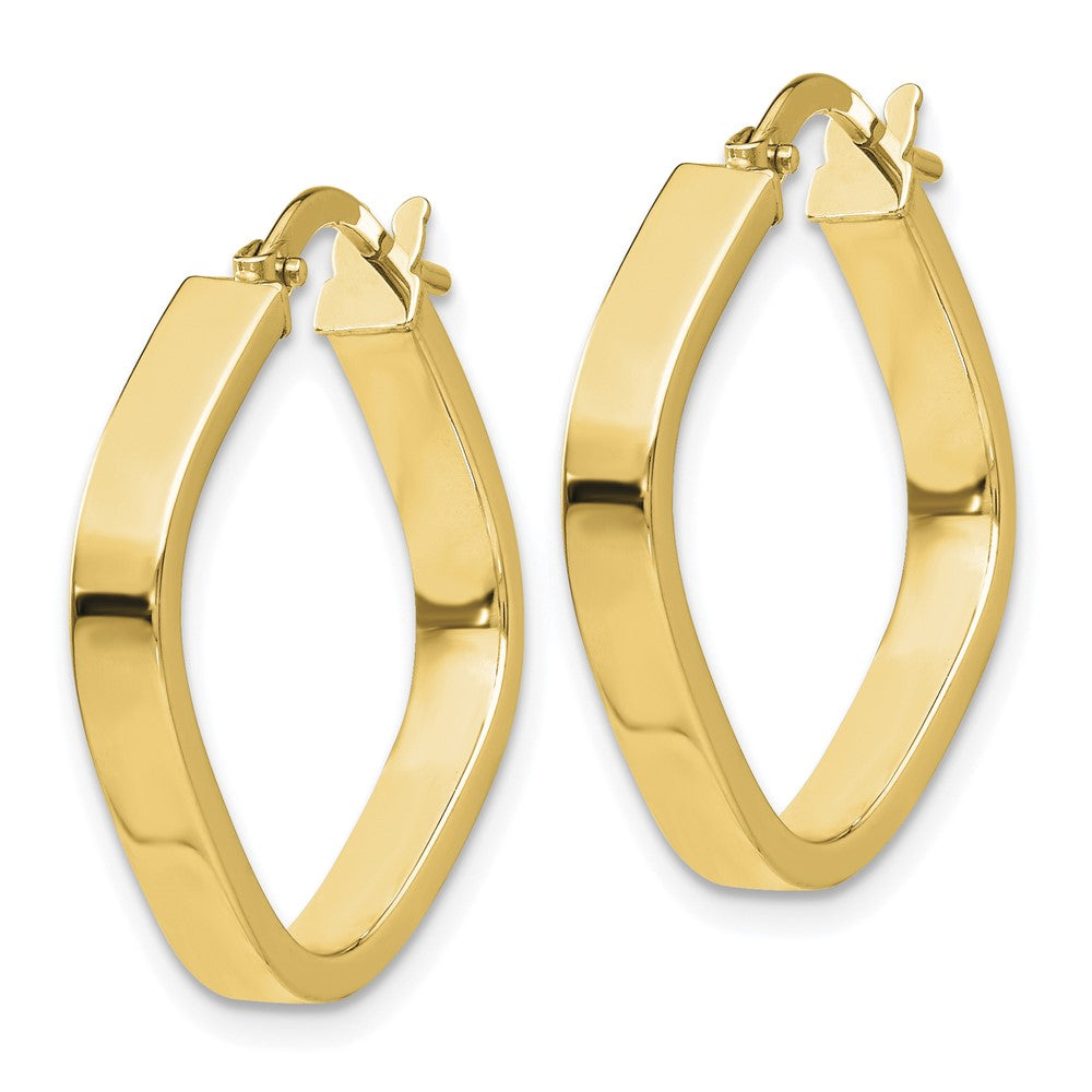 10K Flat Edge Square Hoop Earrings
