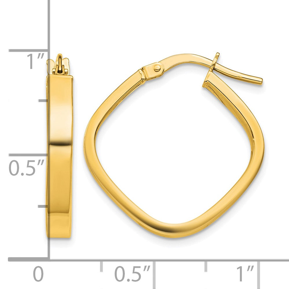 10K Flat Edge Square Hoop Earrings