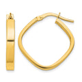 10K Flat Edge Square Hoop Earrings