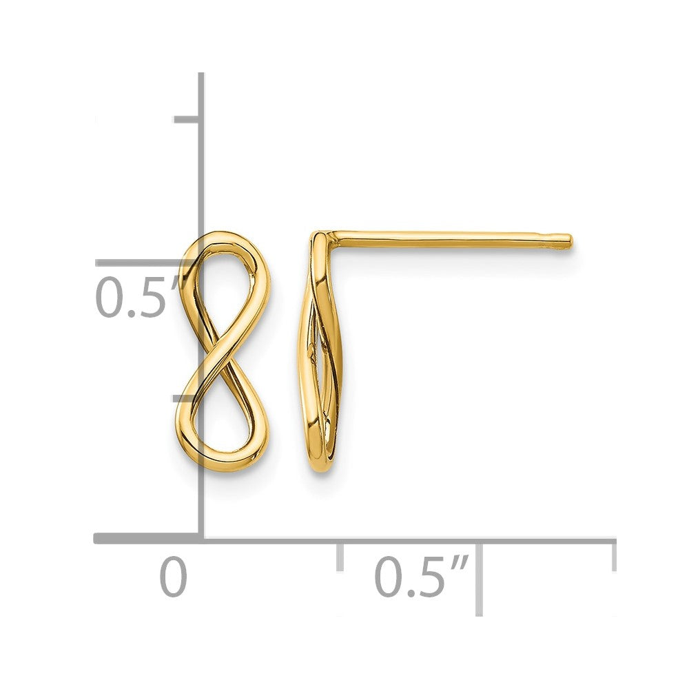 10k Polished Infinity Post Earrings