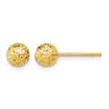 10k 6mm Diamond-Cut Ball Post Earrings