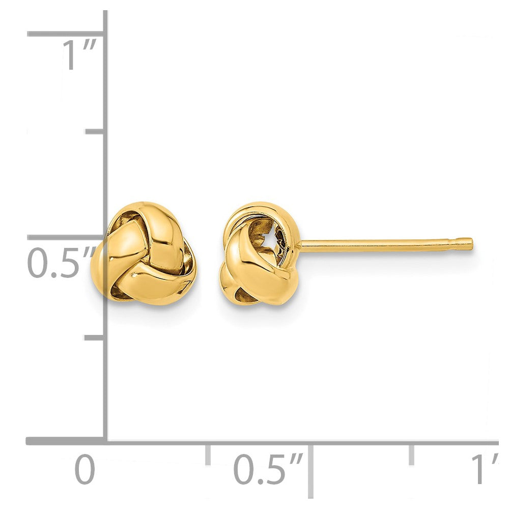 10k Gold Polished Love Knot Post Earrings