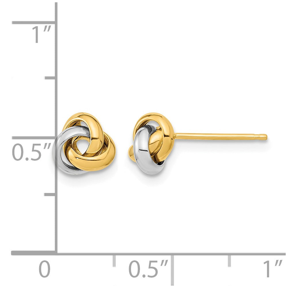 10k Two-Tone Polished Love Knot Post Earrings