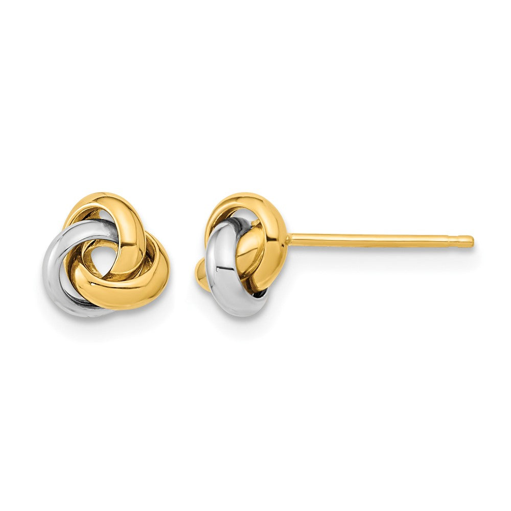10k Two-Tone Polished Love Knot Post Earrings