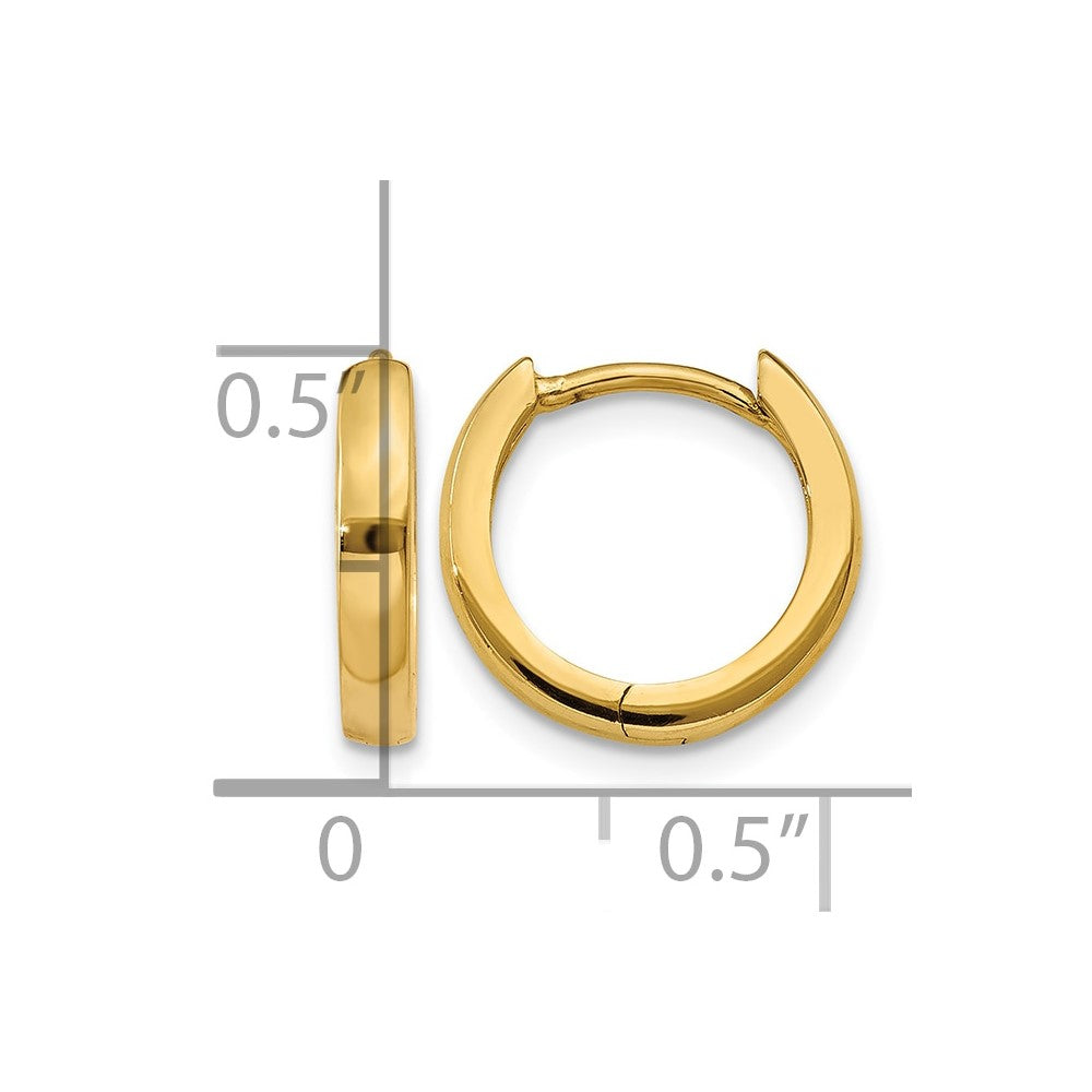 10k 1.8mm Hinged Hoop Earrings