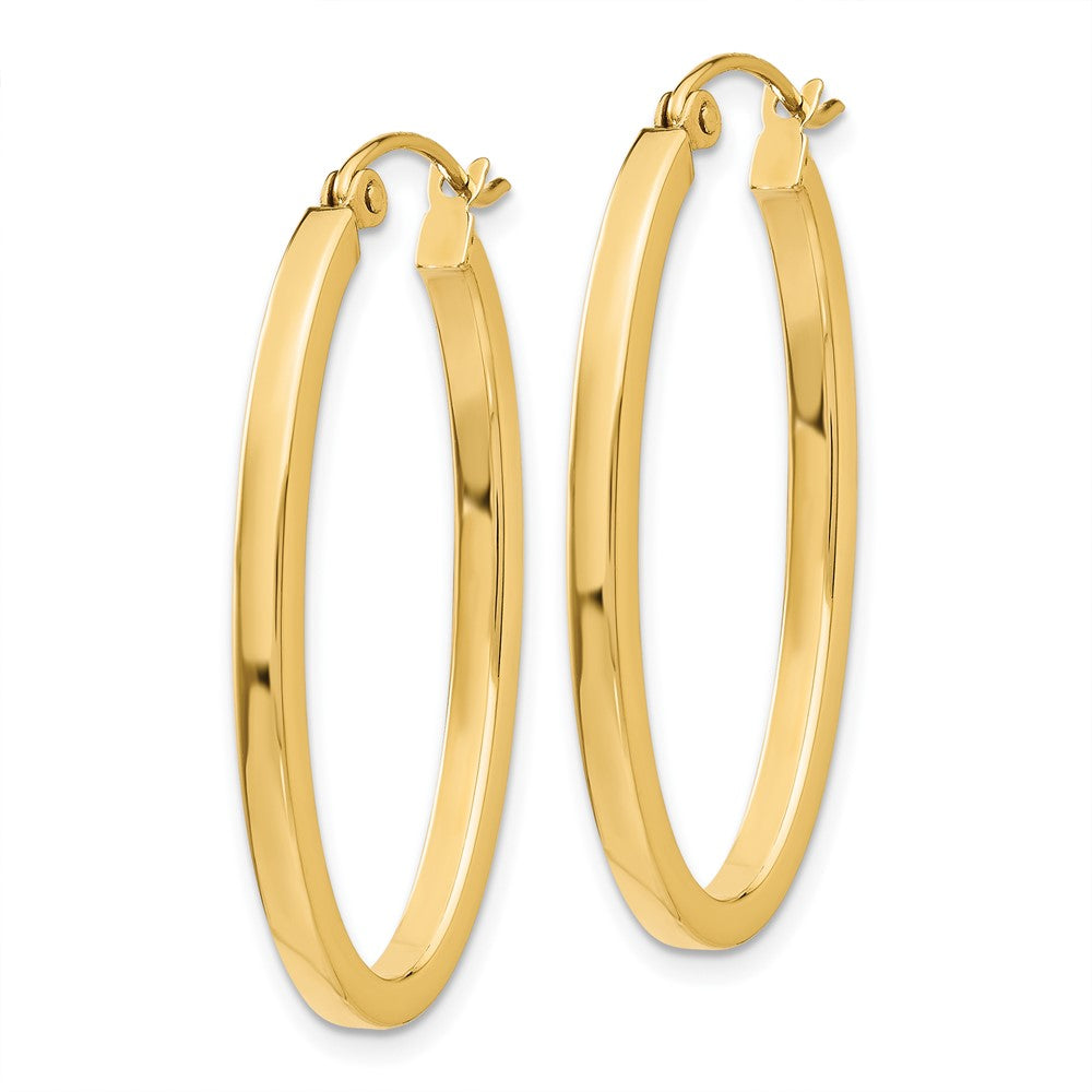 10k 2mm Oval Hoop Earrings
