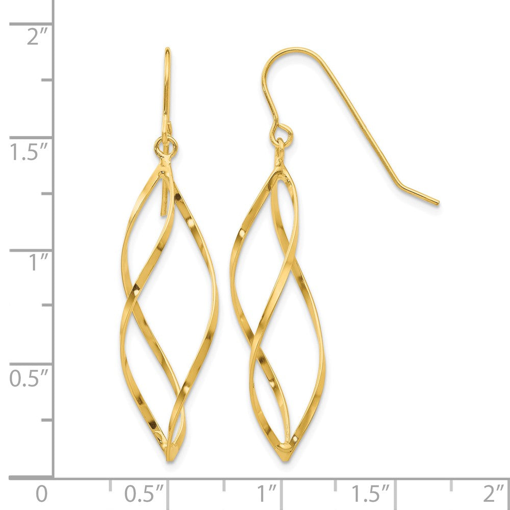 10k Twisted Dangle Earrings