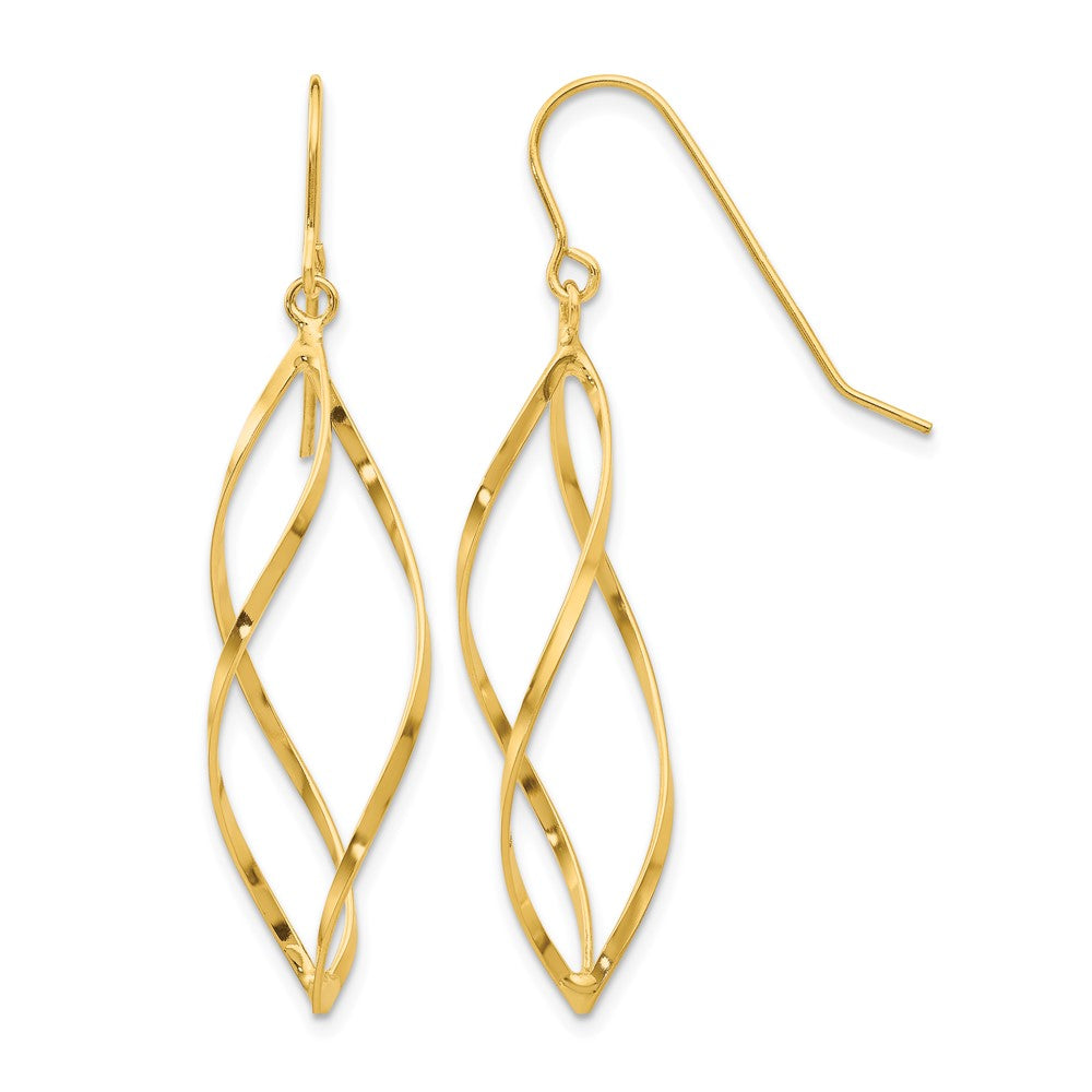 10k Twisted Dangle Earrings