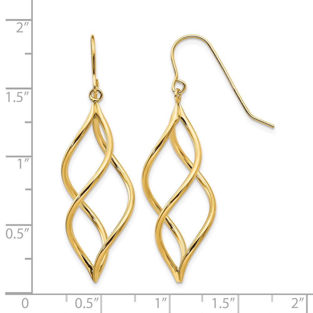10k Twisted Dangle Earrings