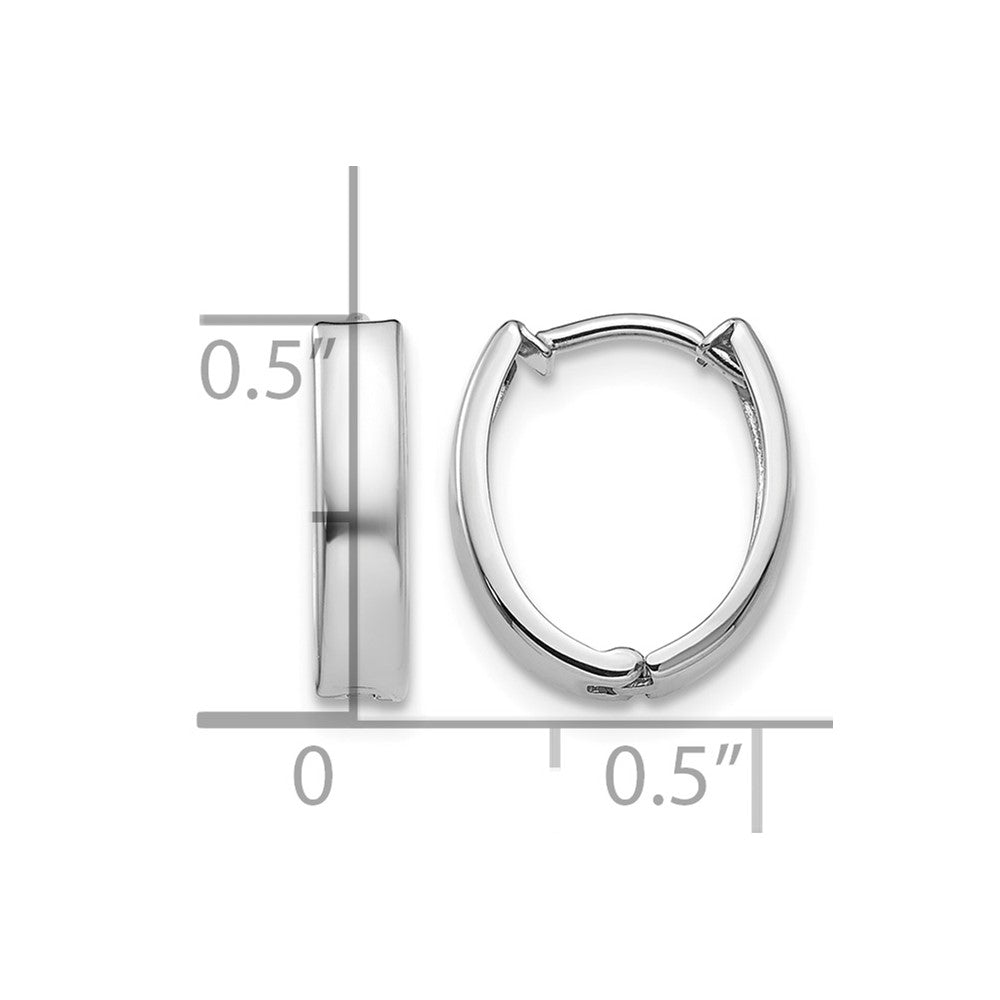 10k White Gold Polished Hinged Hoop Earrings