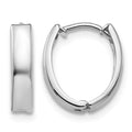 10k White Gold Polished Hinged Hoop Earrings