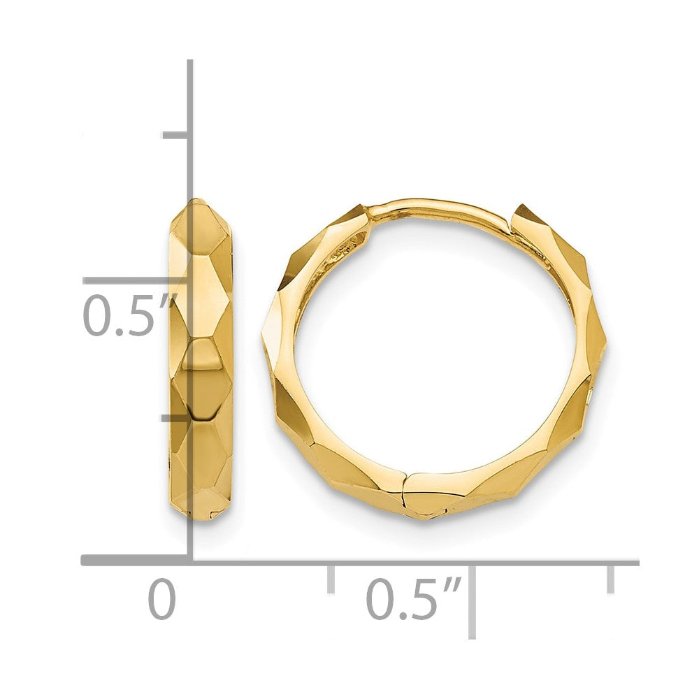 10k Diamond-cut Hoop Earrings
