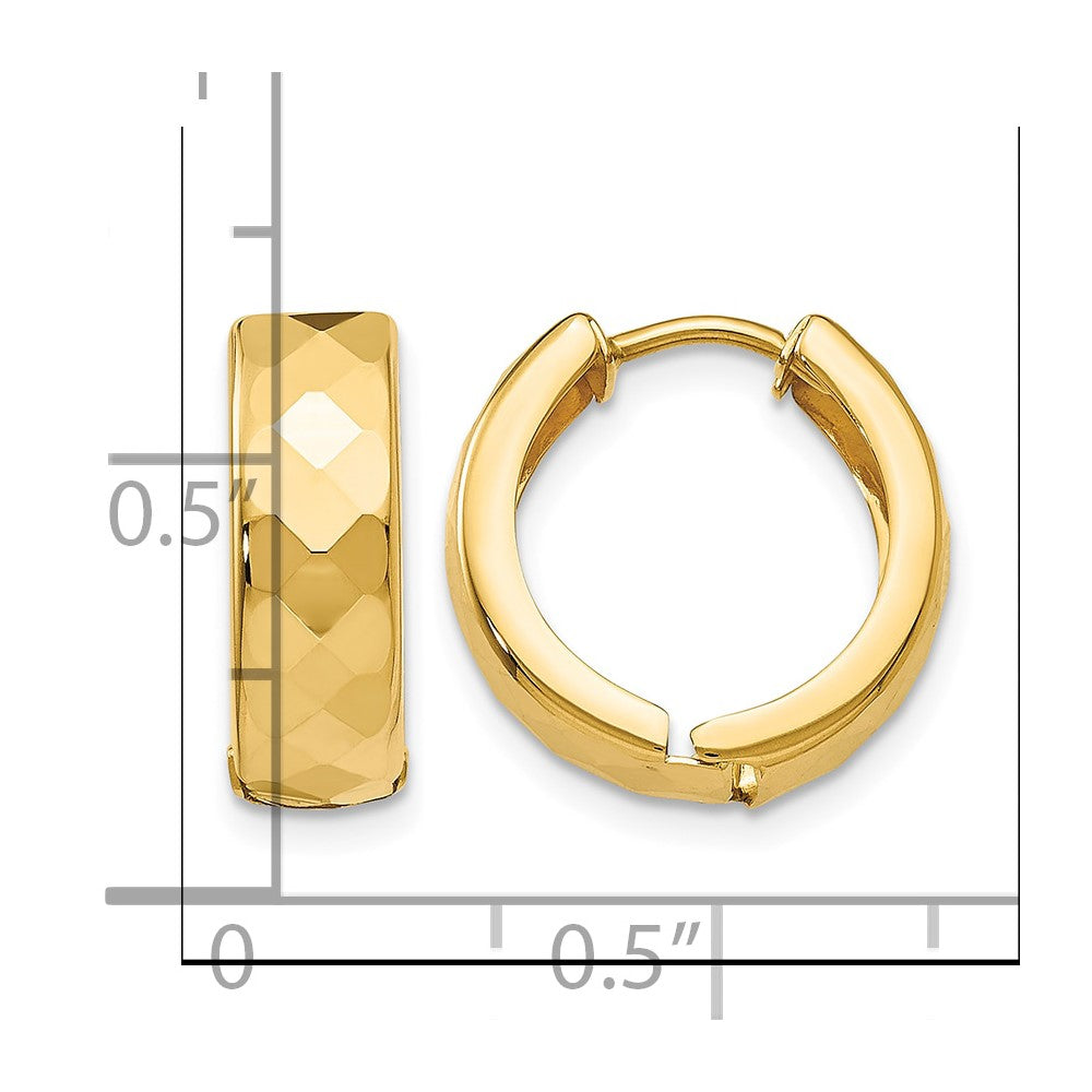 10k Textured Hinged Hoop Earrings
