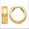 10k Textured Hinged Hoop Earrings
