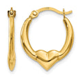 10K Heart Hoop Earrings