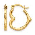 10K Heart Shaped Hollow Hoop Earrings