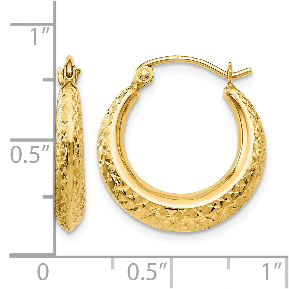 10K D/C Hollow Hoop Earrings