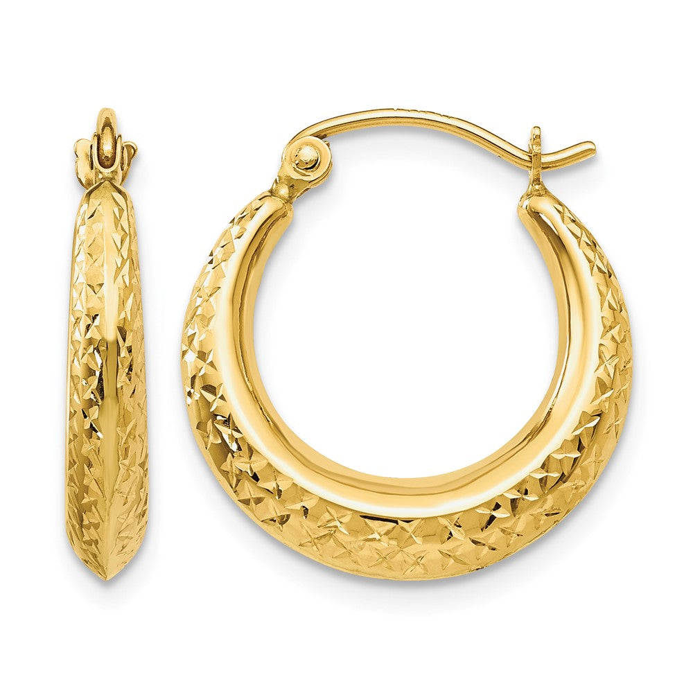 10K D/C Hollow Hoop Earrings