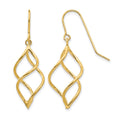 10k Polished Short Twisted Dangle Earrings