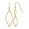 10k Polished Twisted Oblong Dangle Earrings