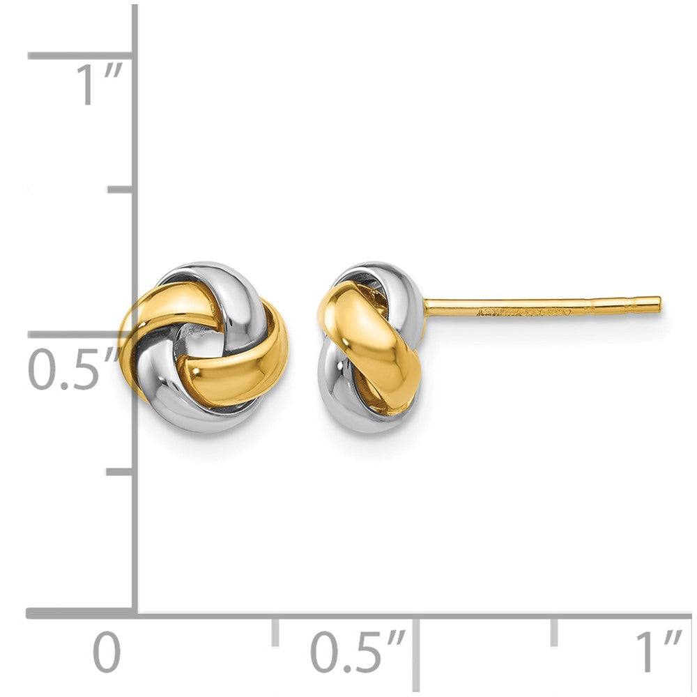 10k Two-tone Knot Post Earrings