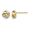 10k Two-tone Knot Post Earrings