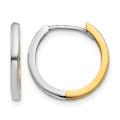 10k Two-tone Round Hinged Hoop Earrings
