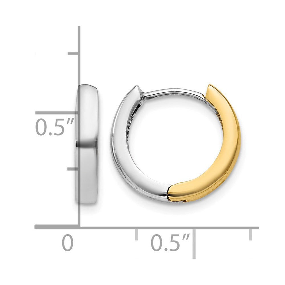 10k Two-tone Hinged Hoop Earrings