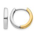 10k Two-tone Hinged Hoop Earrings