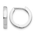 10k White Gold Round Hinged Hoop Earrings