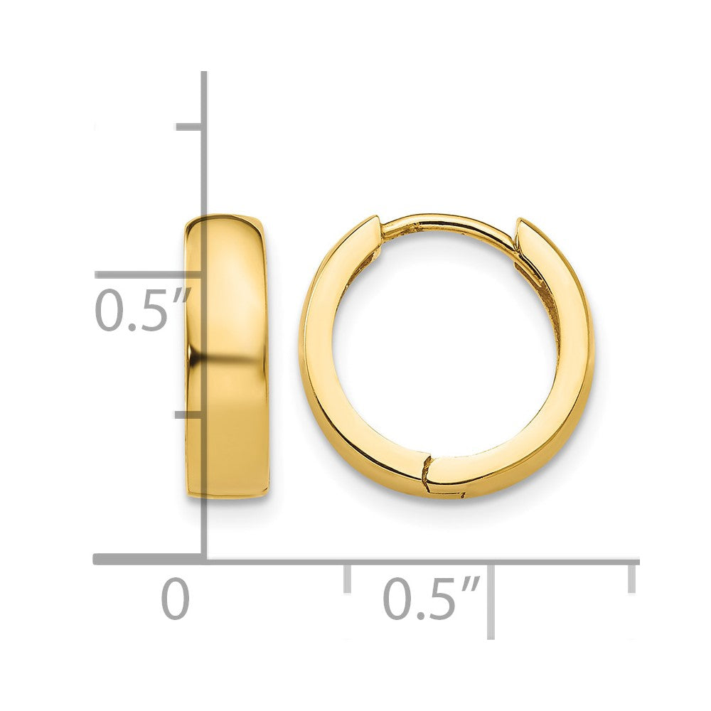 10k Round Hinged Hoop Earrings