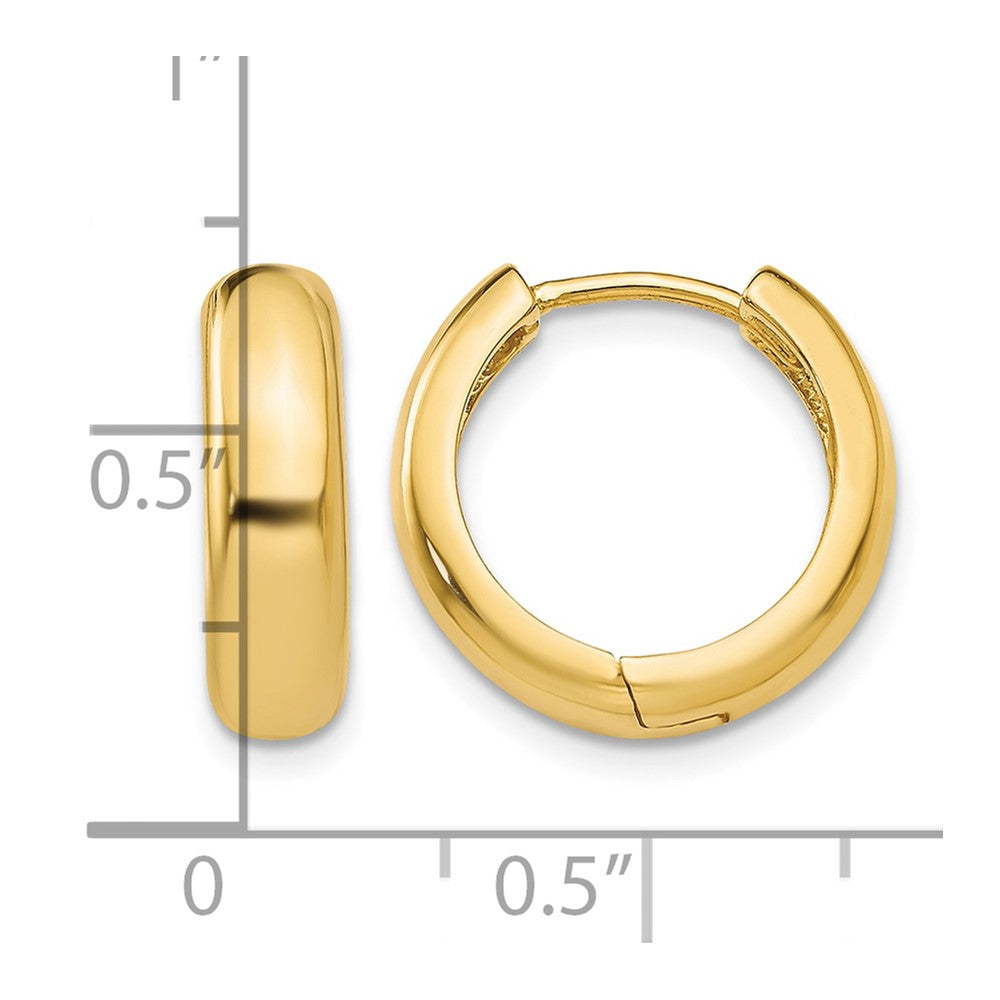 10k Yellow Gold Curved Hinged Hoop Earrings