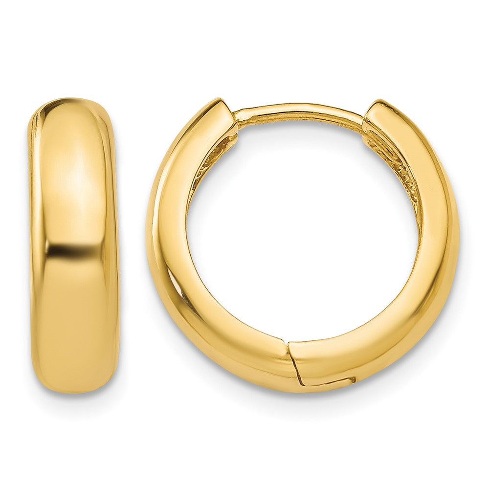 10k Yellow Gold Curved Hinged Hoop Earrings