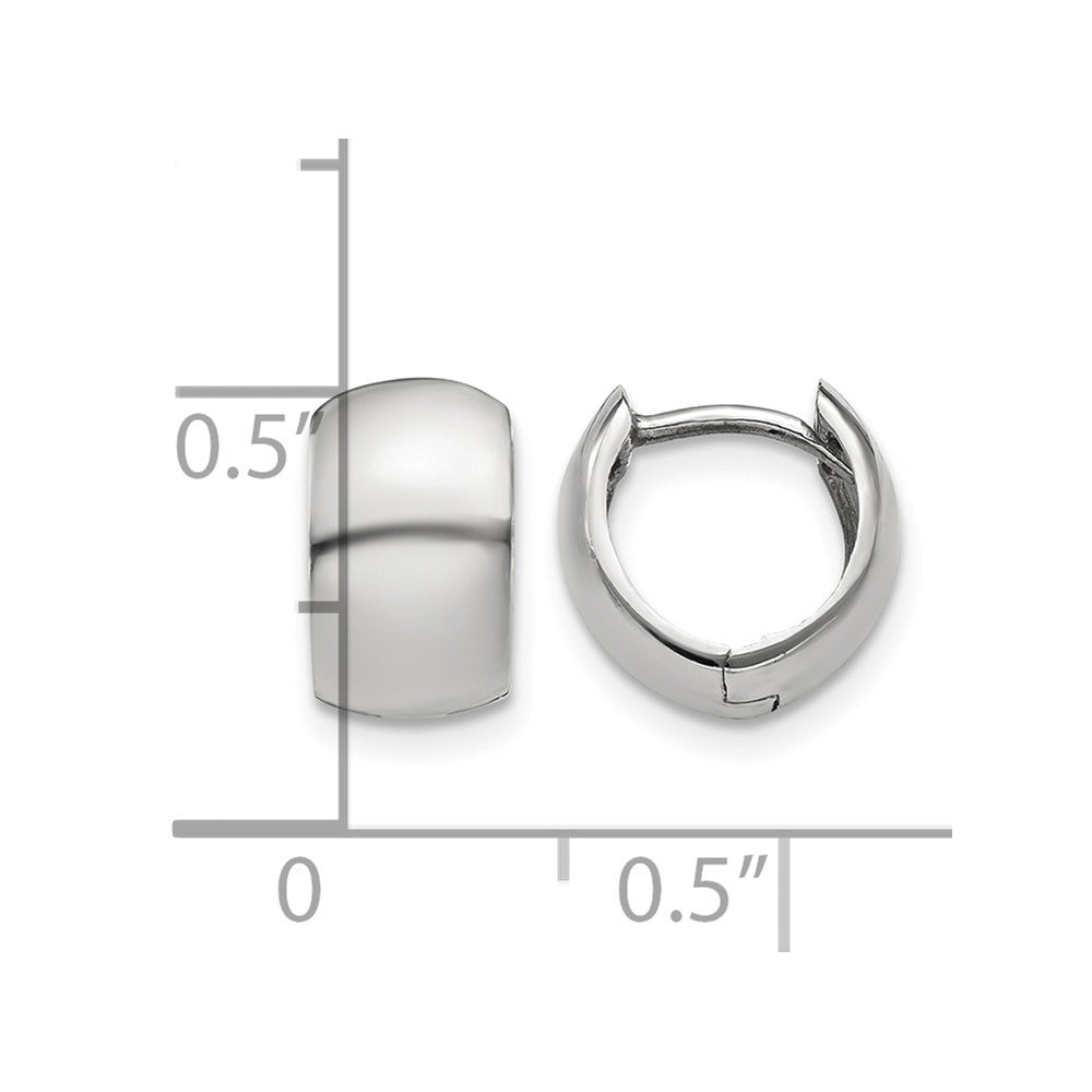 10k White Gold Round Hinged Hoop Earrings