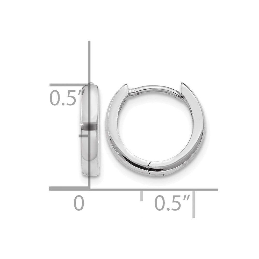 10K White Gold 1.8mm Hinged Hoop Earrings