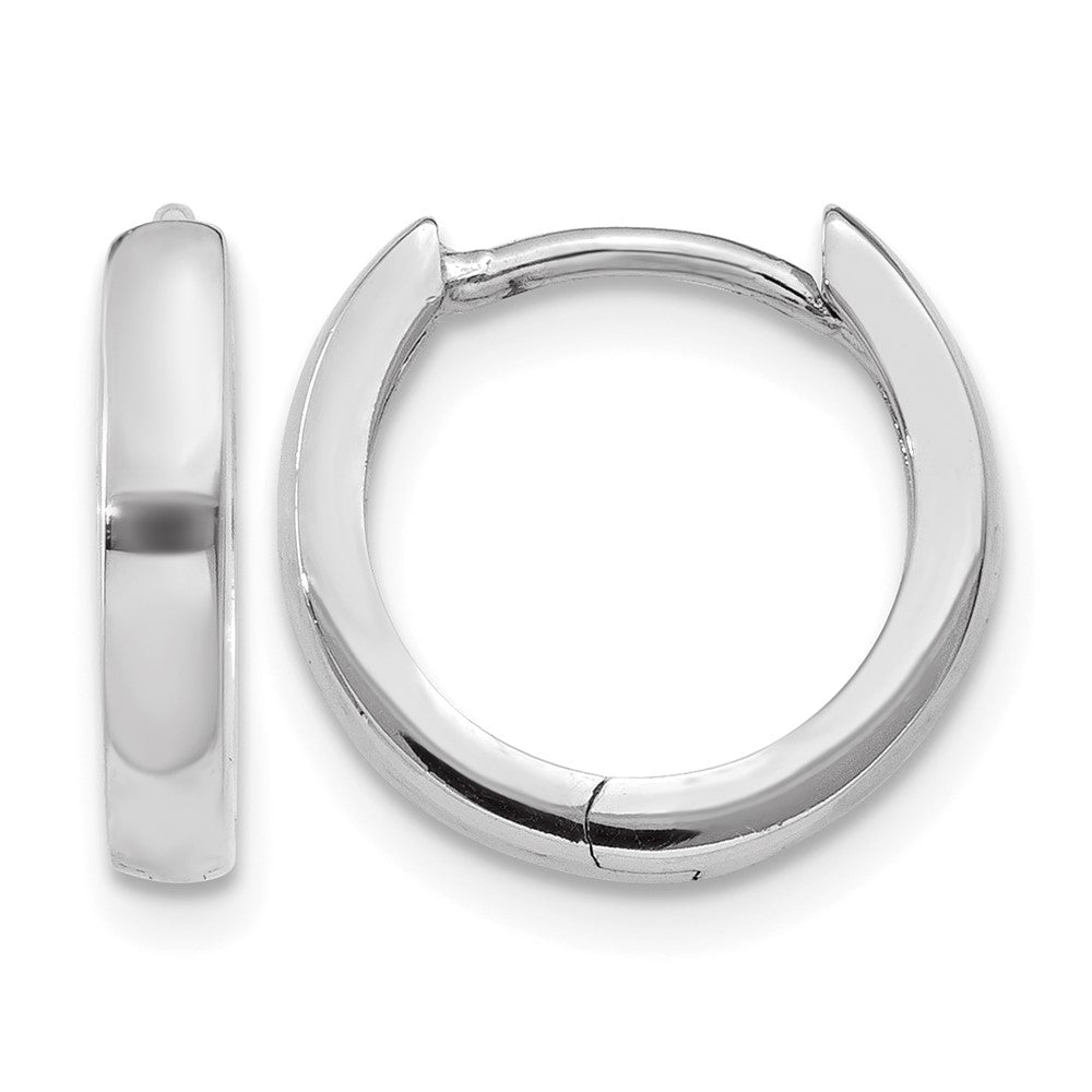 10K White Gold 1.8mm Hinged Hoop Earrings