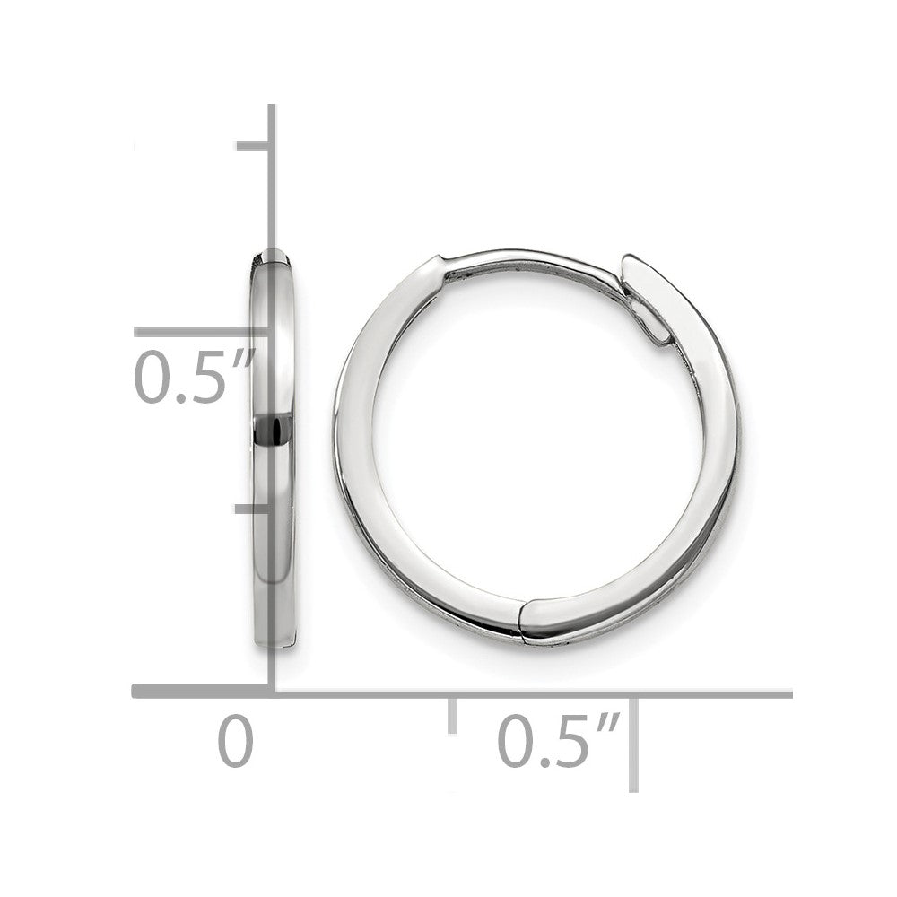 10k White Gold Hinged Earrings