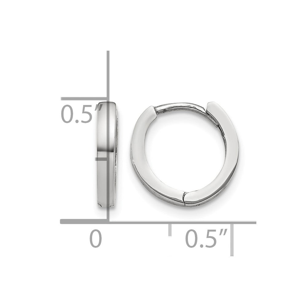 10k White Gold Hinged Hoop Earrings