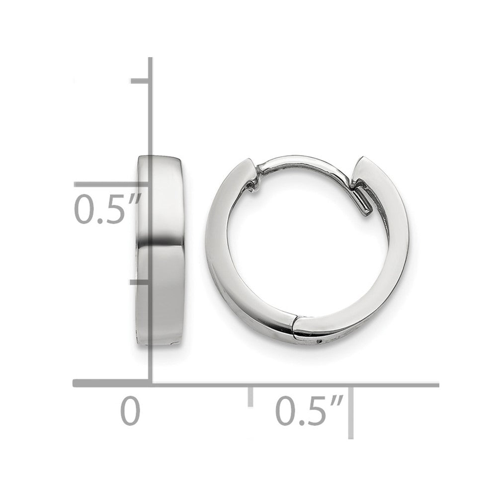 10k White Gold Round Hinged Hoop Earrings