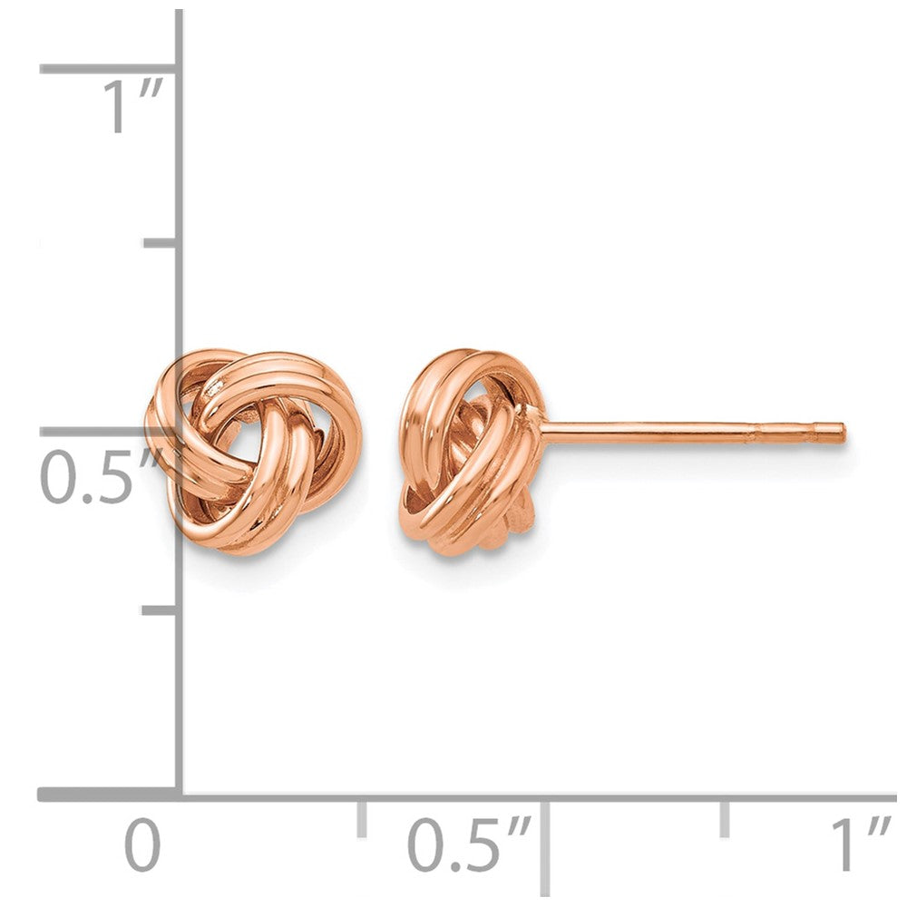 10k Rose Gold Polished Love Knot Post Earrings