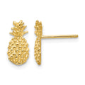 10K Polished Textured Pineapple Post Earrings